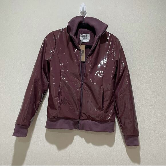 NEW MAISIE WILEN Humanoid Track Jacket Aubergine Purple Shiny Small - Picture 2 of 10